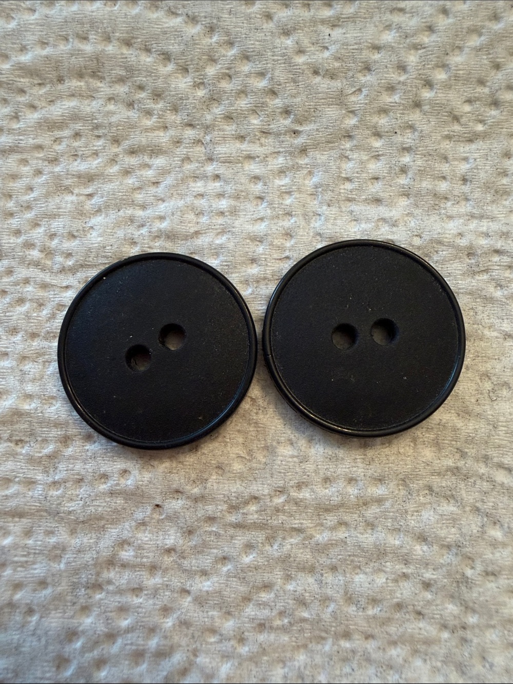 Classic Round Black Two-Hole Buttons - Set of 2